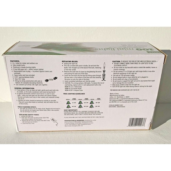 Noma Green Mini Lights String (3) 100 Count Boxes St Patrick's Super Bright T5 - Picture 7 of 10